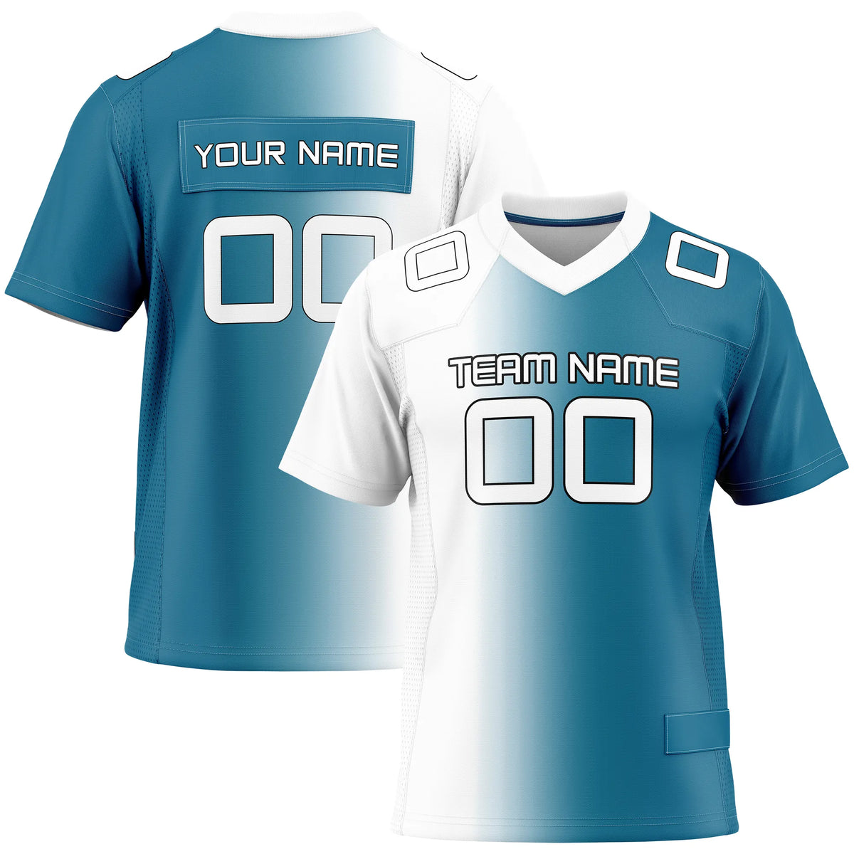Custom Personalized D3 Gradient Fashion Flag Football Jersey with Name, Number & Team Logo