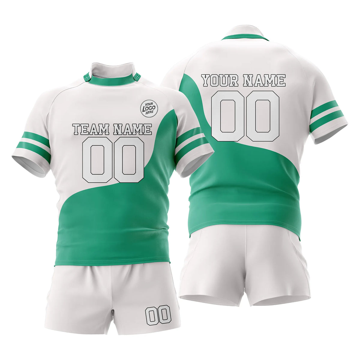 Custom Personalized D3 Split Fashion Rugby Jersey with Name, Number & Team Logo
