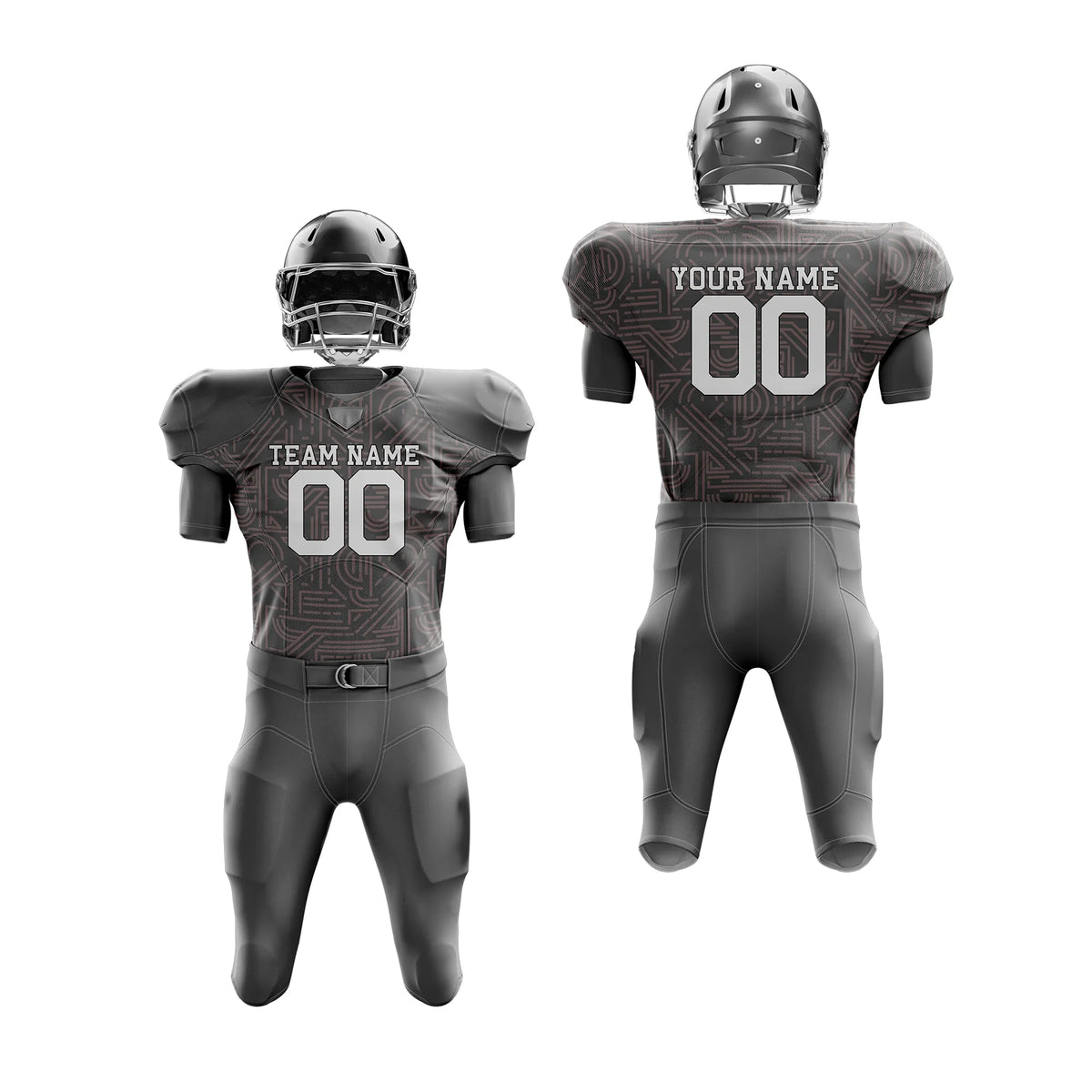 Custom Personalized D3 Full Pattern American Football Jersey with Name, Number & Team Logo