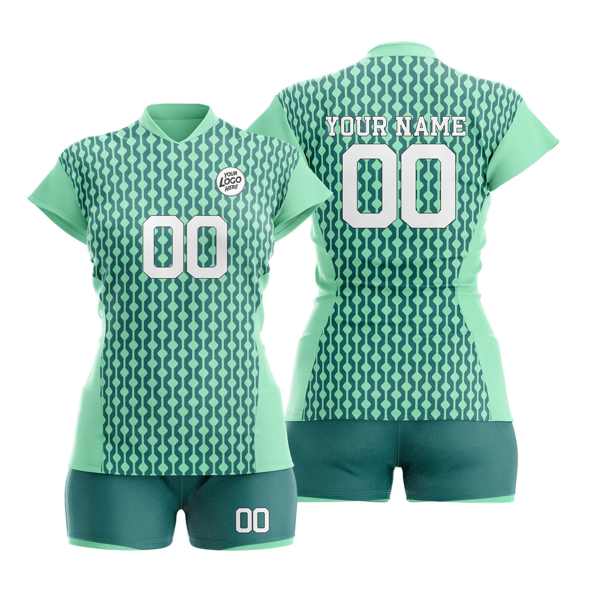 Custom Personalized D1 Retro Pattern Volleyball Jersey with Name, Number & Team Logo