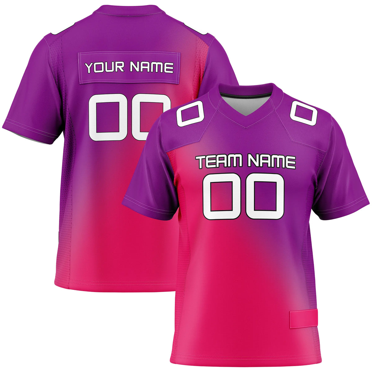 Custom Personalized D4 Gradient Fashion Flag Football Jersey with Name, Number & Team Logo