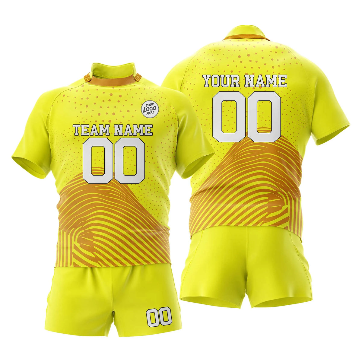 Custom Personalized D3 Abstract Pattern Rugby Jersey with Name, Number & Team Logo