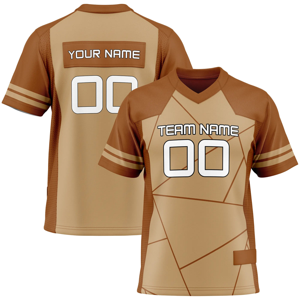 Custom Personalized D3 Color Block Flag Football Jersey with Name, Number & Team Logo