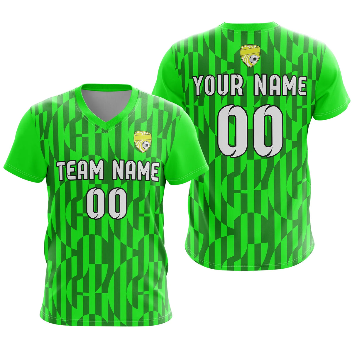 Custom V-Full Pattern D4 Soccer Jersey Personalized Football Uniform with Name & Number