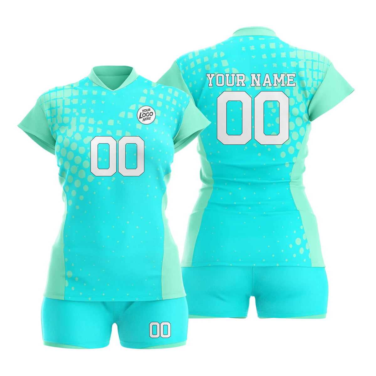 Custom Personalized D3 Retro Pattern Volleyball Jersey with Name, Number & Team Logo