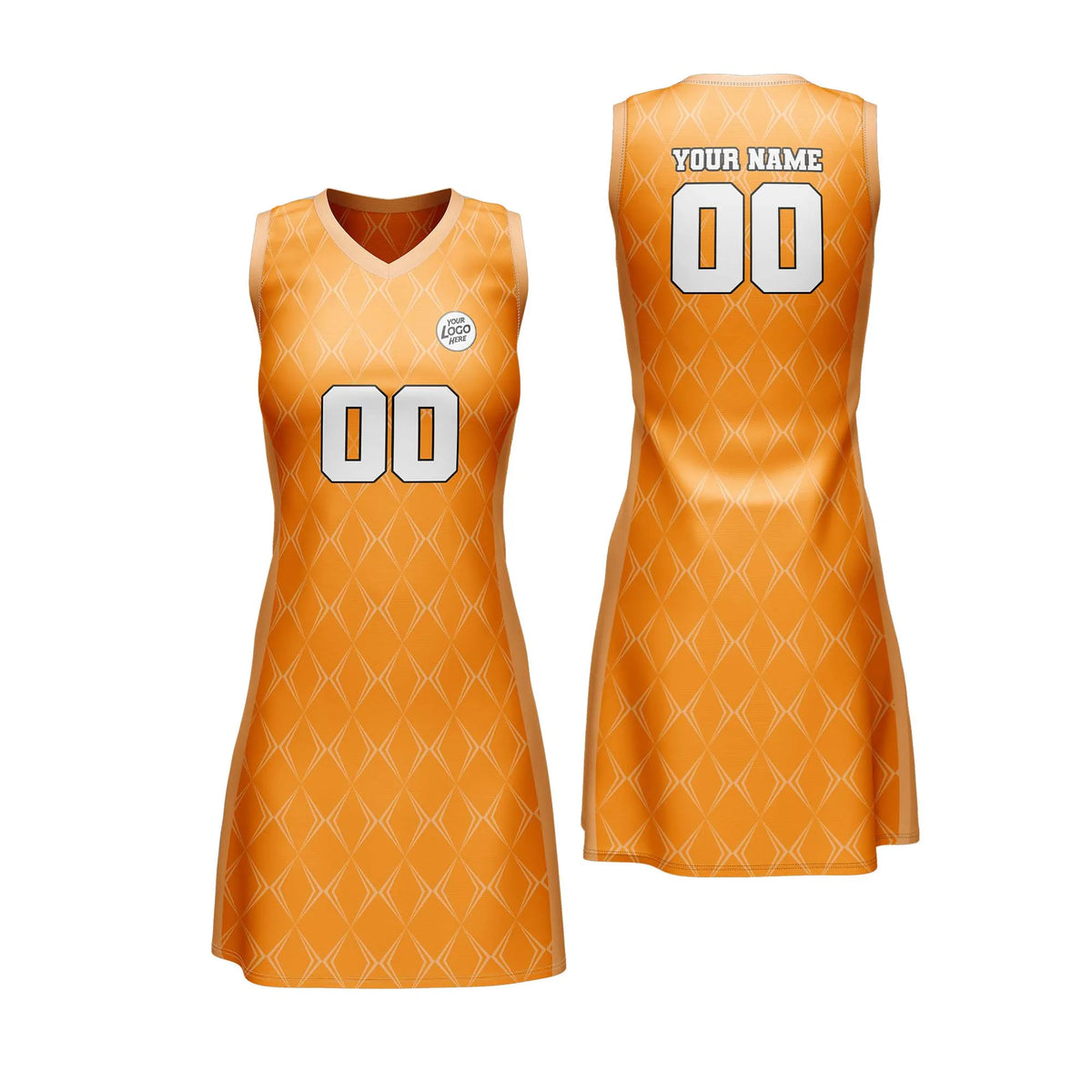 Custom Personalized D5 Rhombus Pattern Netball Jersey with Name, Number & Team Logo