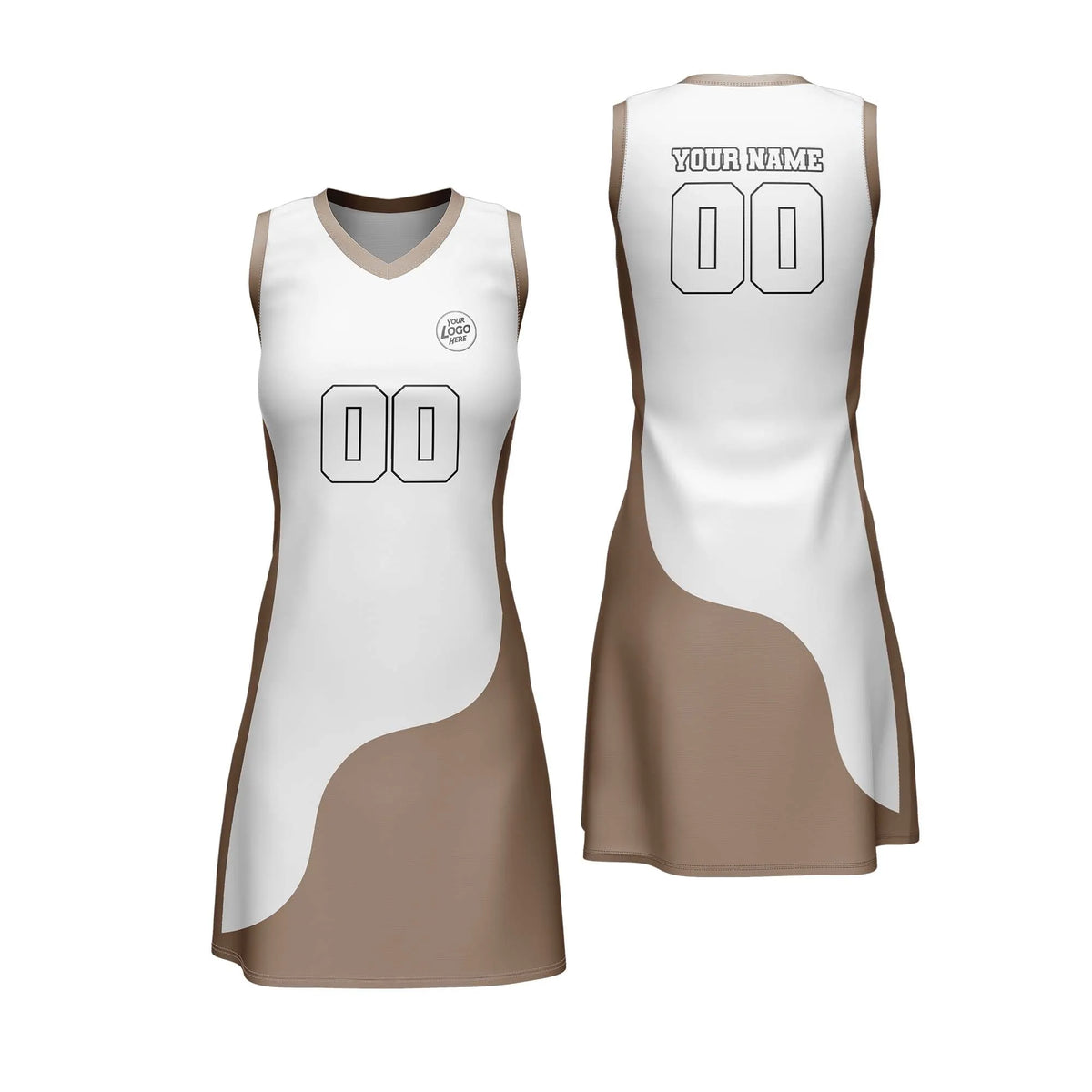 Custom Personalized D1 Split Fashion Netball Jersey with Name, Number & Team Logo