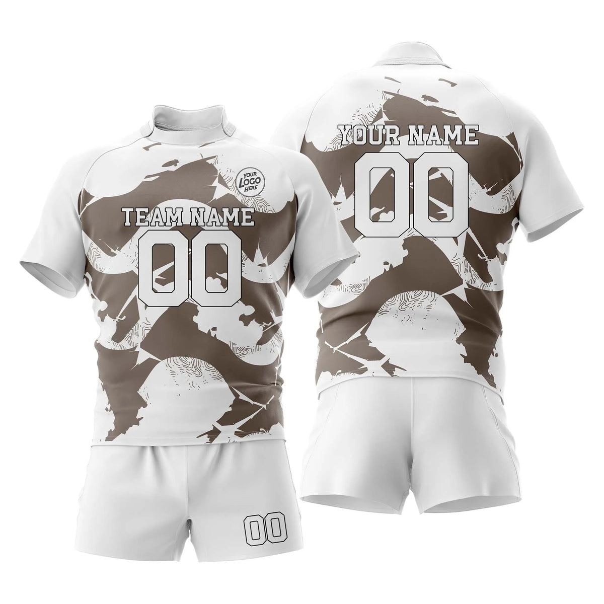 Custom Personalized D5 Full Pattern Rugby Jersey with Name, Number & Team Logo