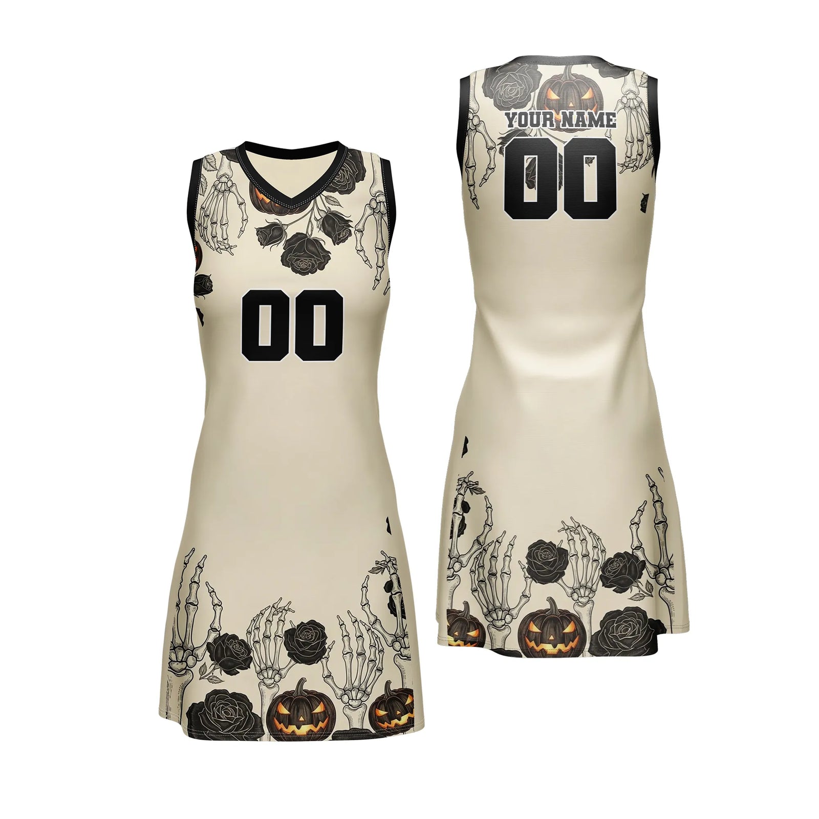 Custom Halloween Netball Jersey D10 Personalized Uniform with Name & Number