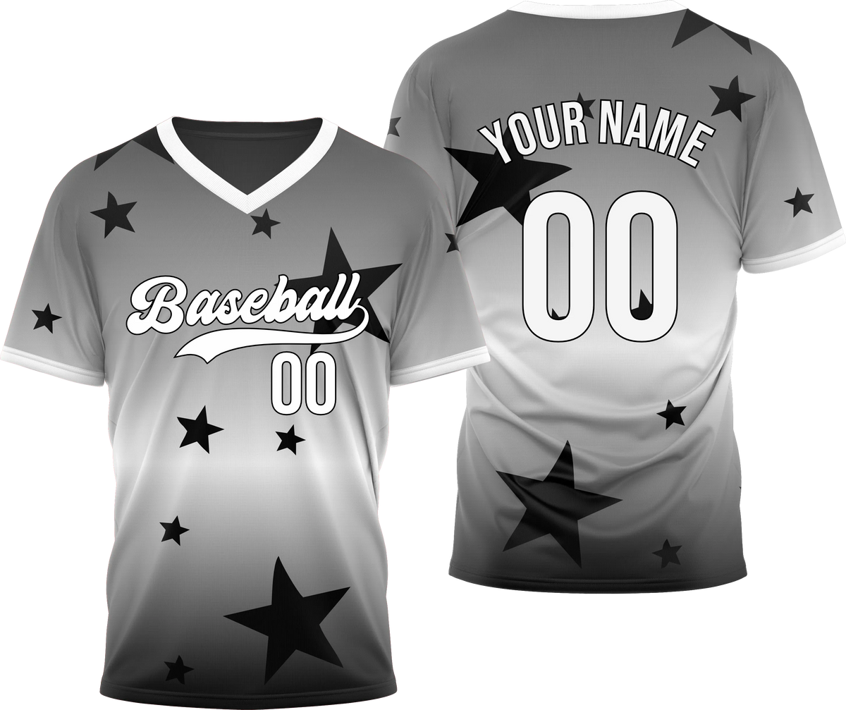 Custom Victory Star Gradient Baseball Aqua Sports Jersey Personalized Uniform with Name & Number