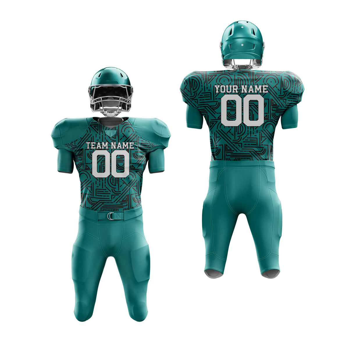 Custom Personalized D3 Full Pattern American Football Jersey with Name, Number & Team Logo