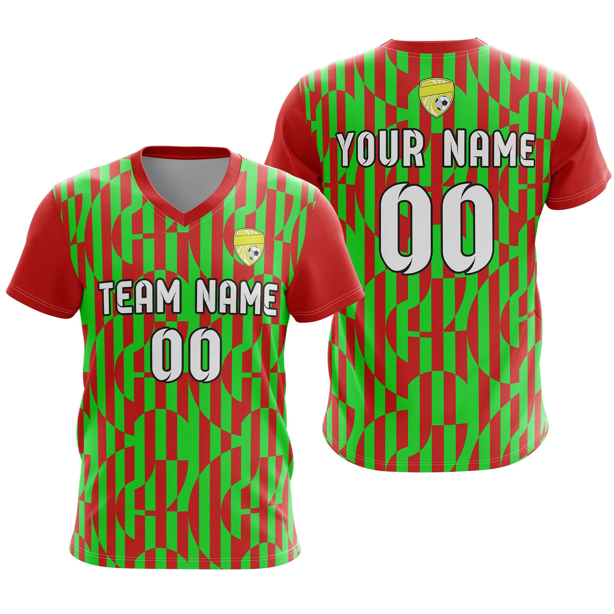 Custom V-Full Pattern D4 Soccer Jersey Personalized Football Uniform with Name & Number