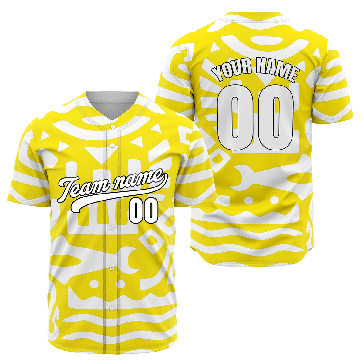 Custom Aztec Wave Spots Baseball Sports Jersey Personalized Uniform with Name & Number