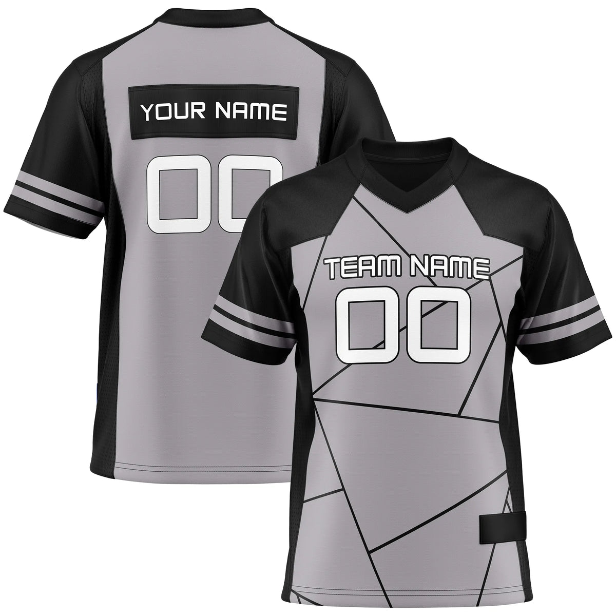 Custom Personalized D3 Color Block Flag Football Jersey with Name, Number & Team Logo