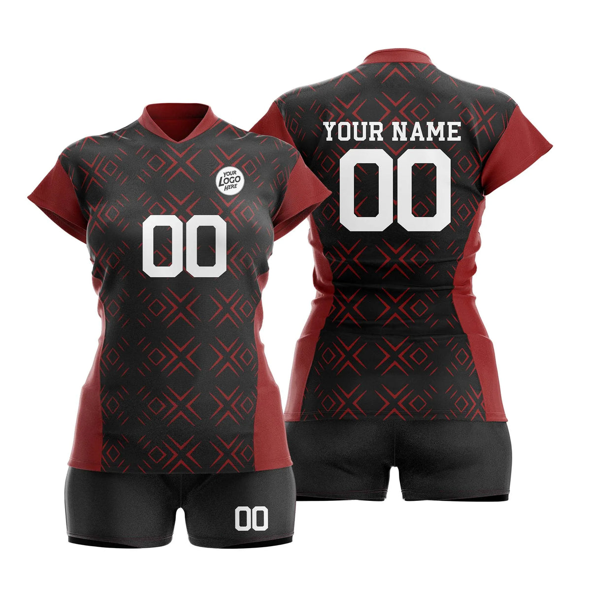 Custom Personalized D1 Abstract Pattern Volleyball Jersey with Name, Number & Team Logo
