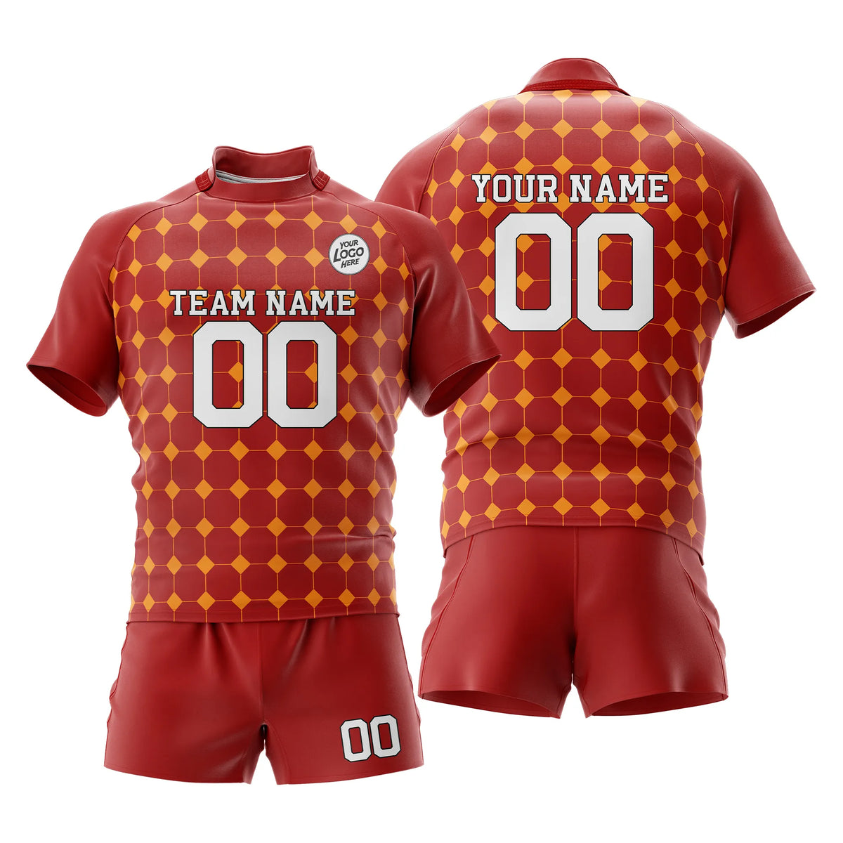 Custom Personalized D4 Retro Fashion Rugby Jersey with Name, Number & Team Logo