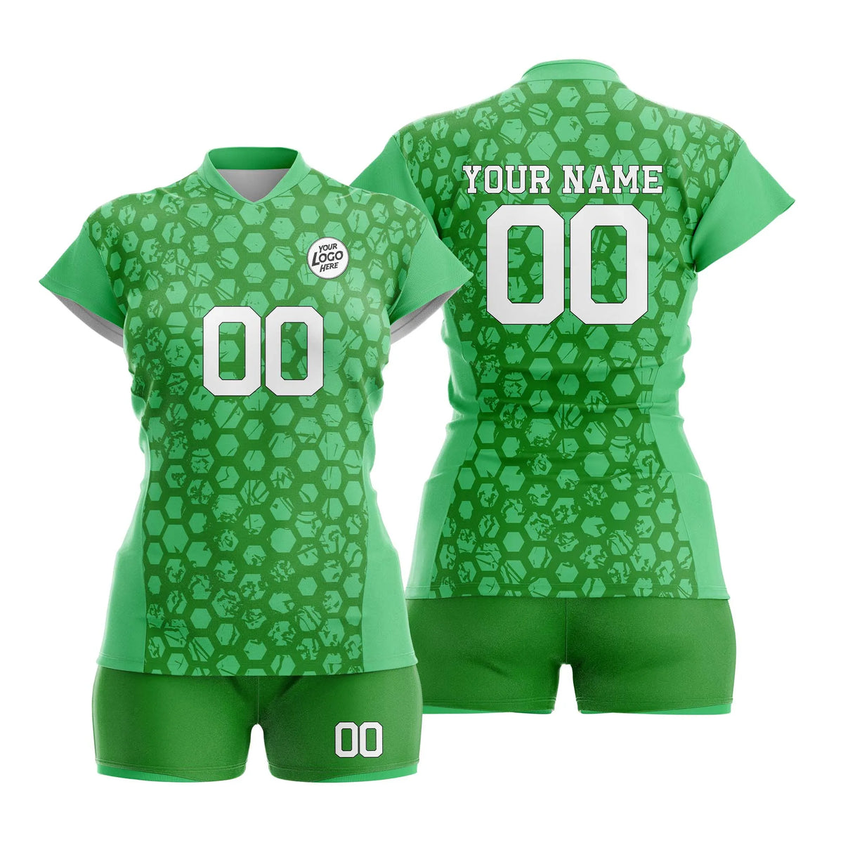Custom Personalized D2 Full Pattern Volleyball Jersey with Name, Number & Team Logo