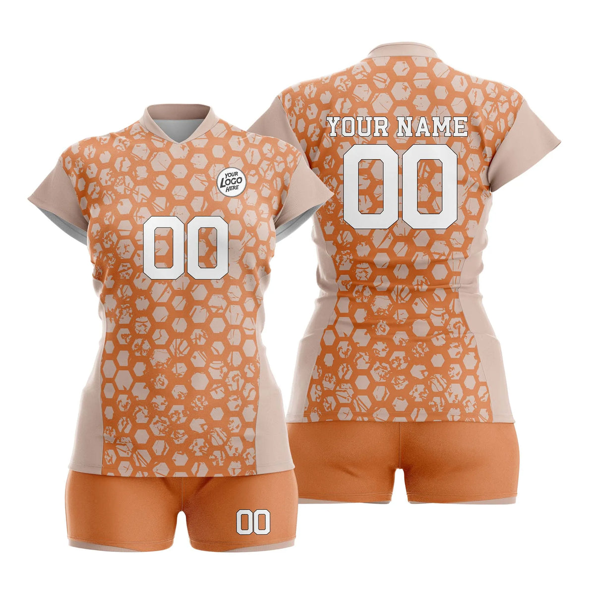 Custom Personalized D2 Full Pattern Volleyball Jersey with Name, Number & Team Logo