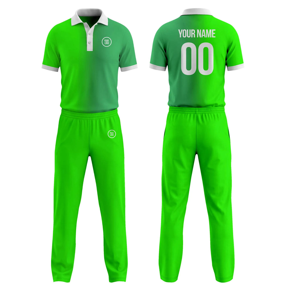 Custom Personalized D2 Gradient Fashion Cricket Kit with Name, Number & Team Logo