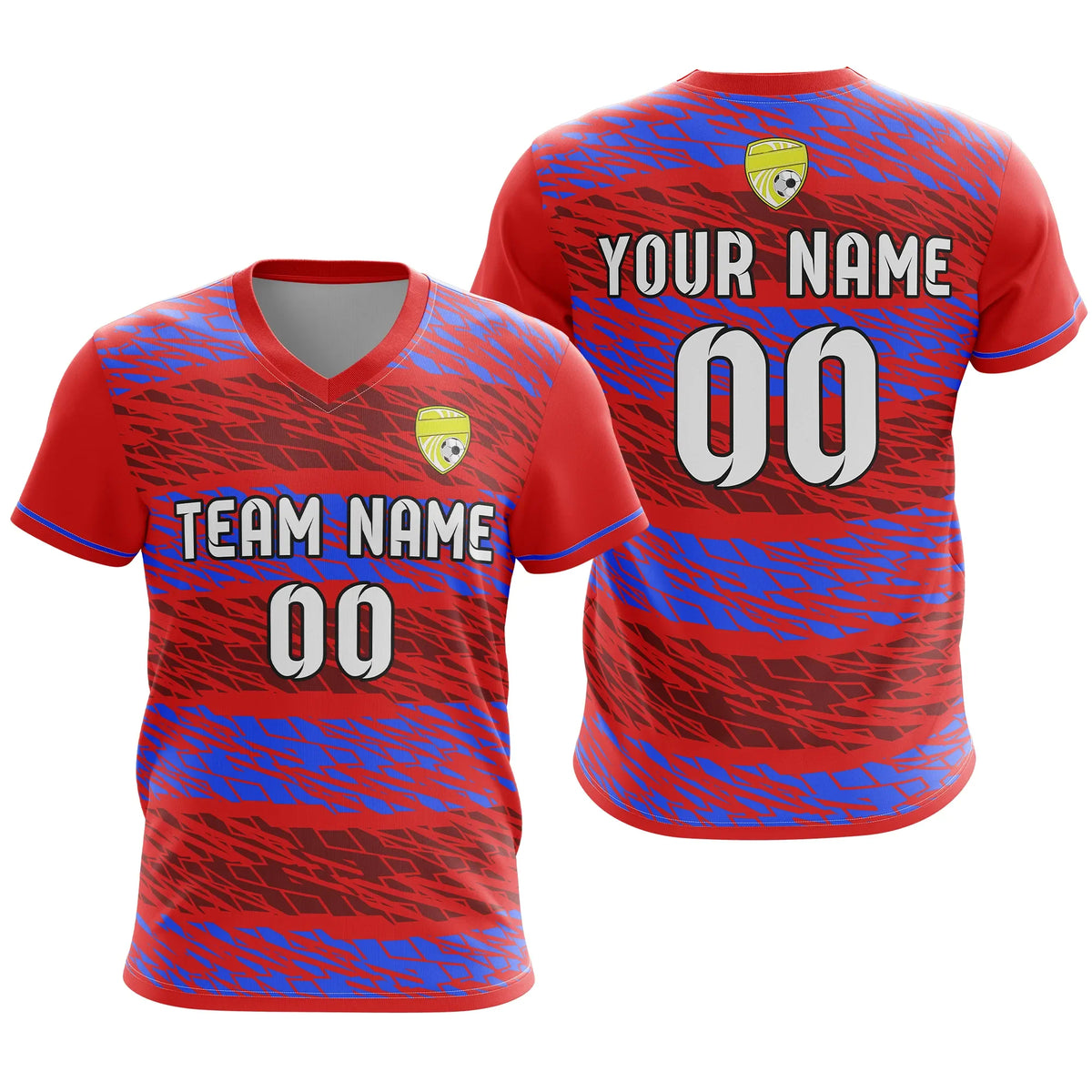 Custom V-Full Pattern D2 Soccer Jersey Personalized Football Uniform with Name & Number