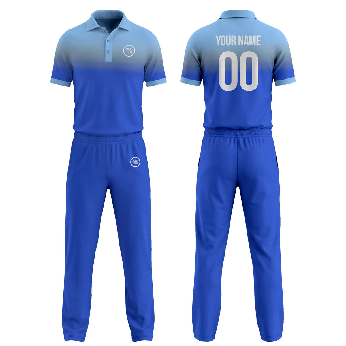 Custom Personalized D5 Gradient Fashion Cricket Kit with Name, Number & Team Logo