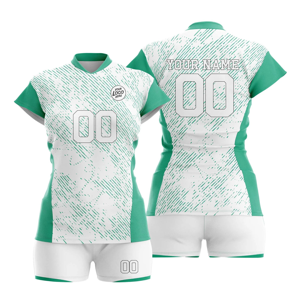 Custom Personalized D3 Full Pattern Volleyball Jersey with Name, Number & Team Logo
