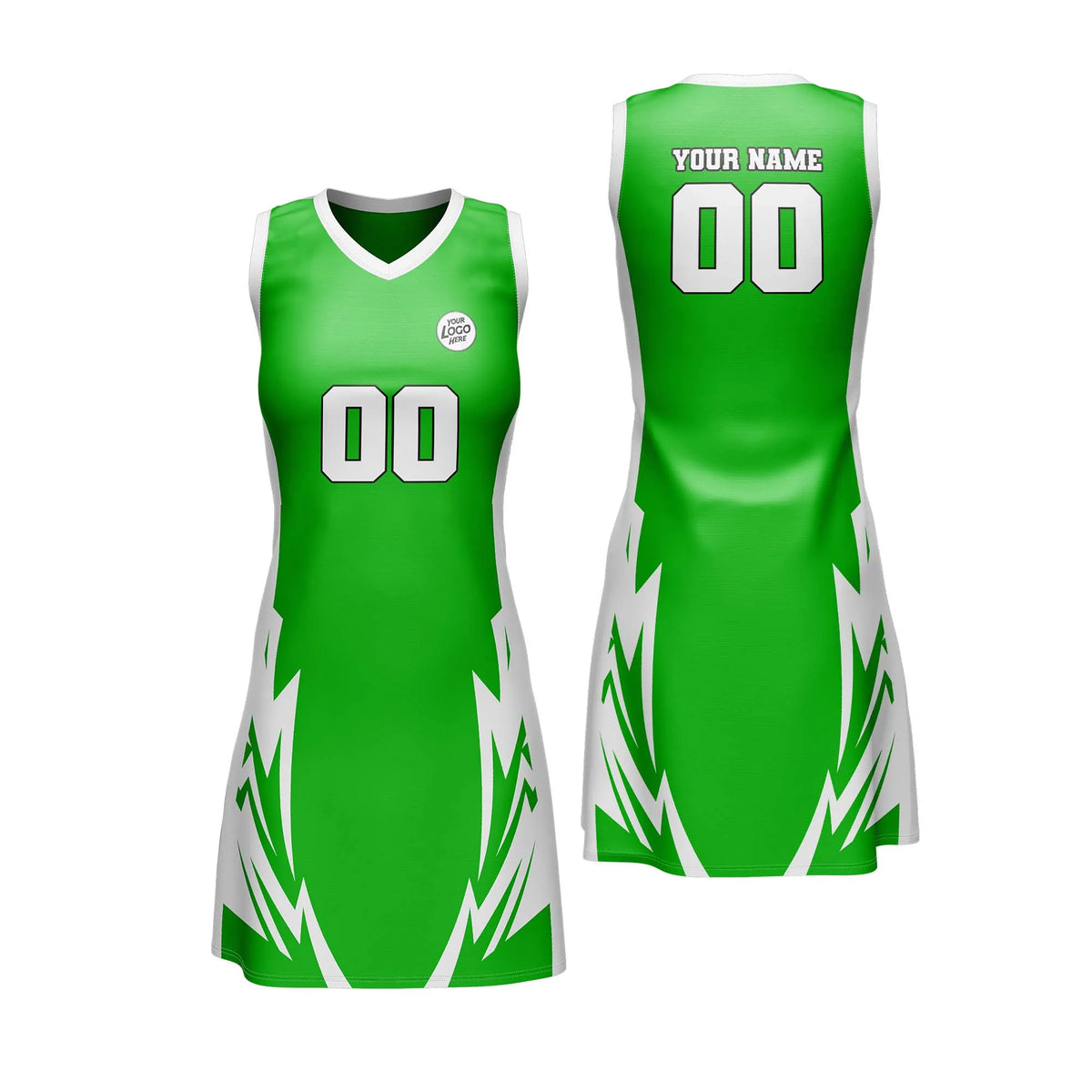 Custom Personalized D2 Abstract Pattern Netball Jersey with Name, Number & Team Logo