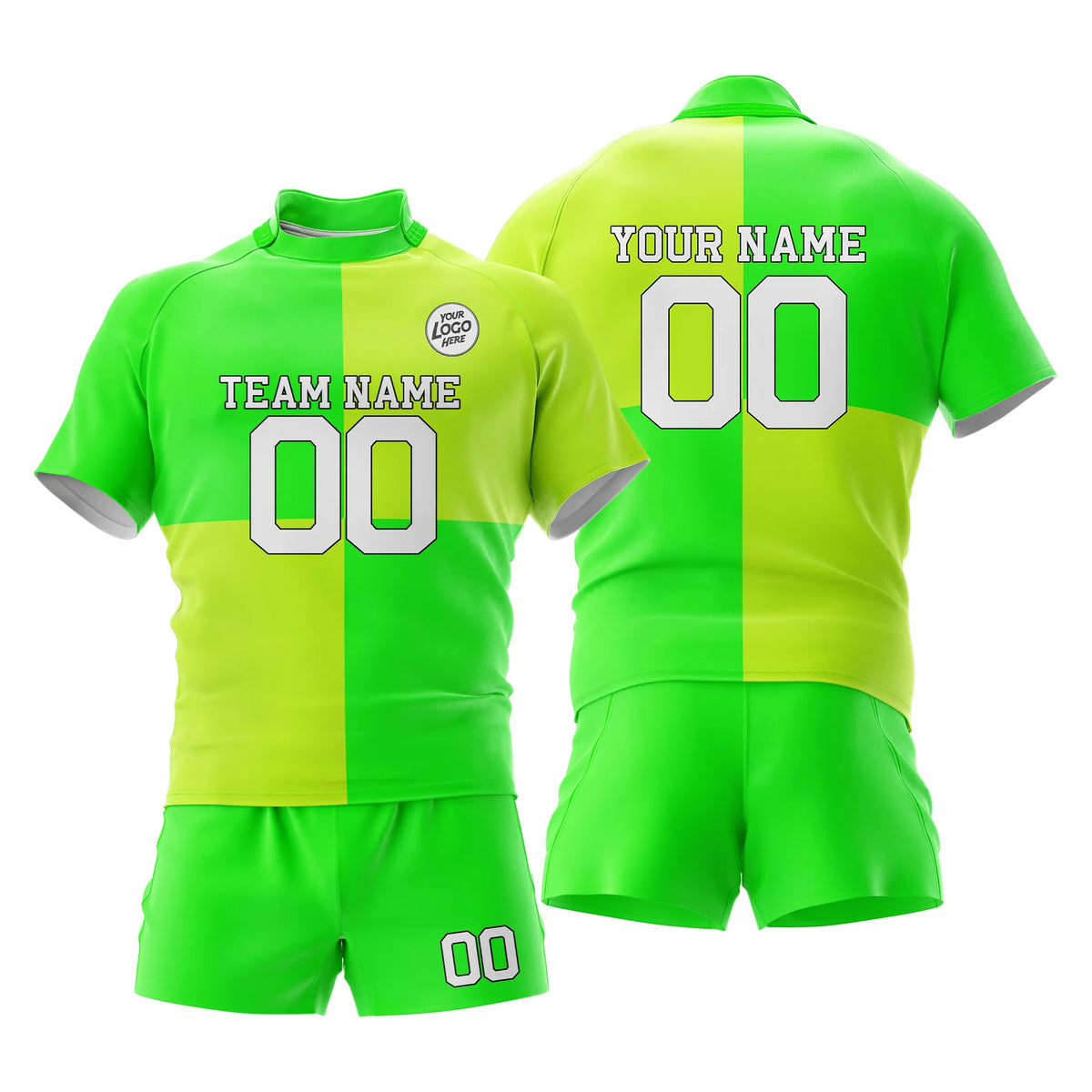 Custom Personalized D5 Split Fashion Rugby Jersey with Name, Number & Team Logo