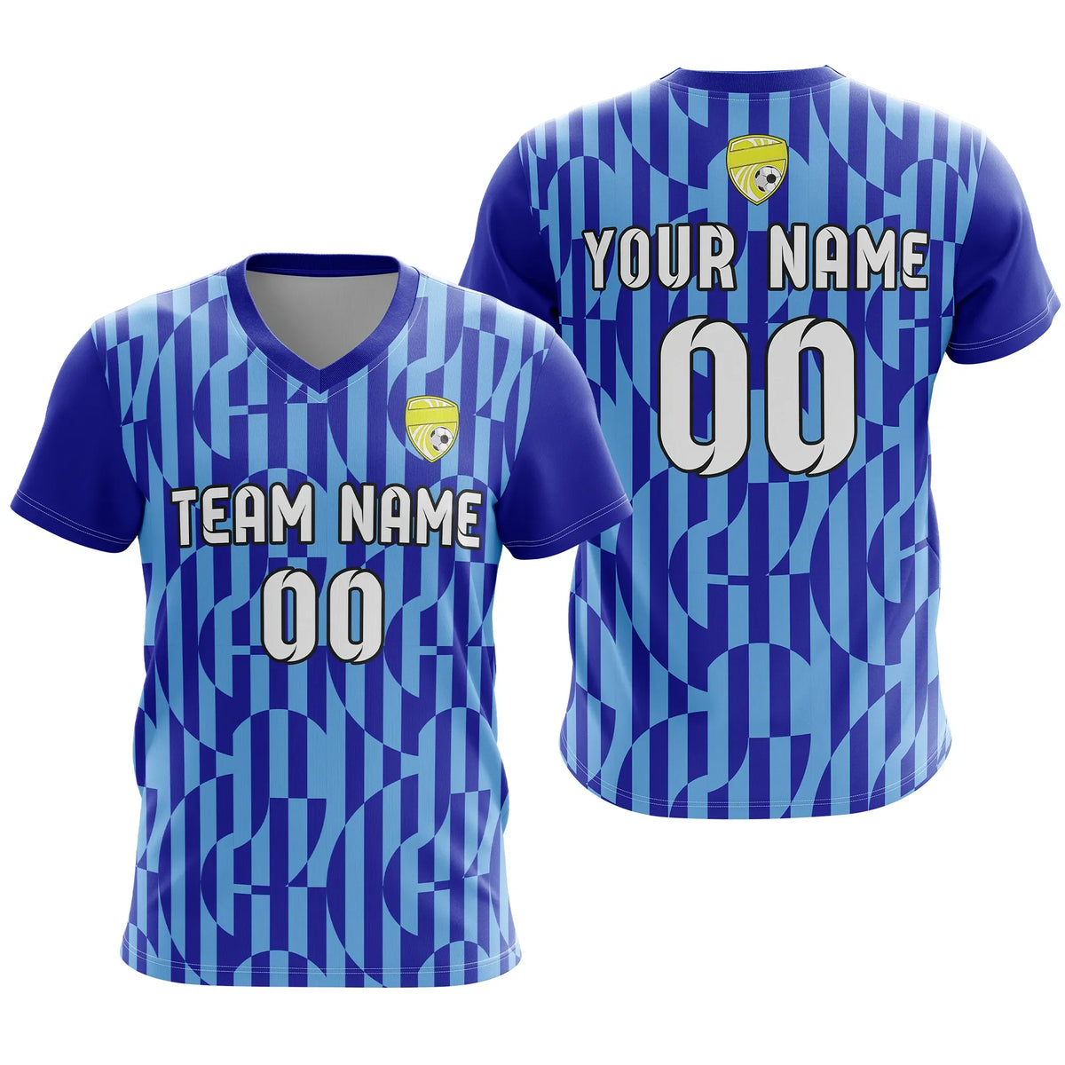 Custom V-Full Pattern D4 Soccer Jersey Personalized Football Uniform with Name & Number