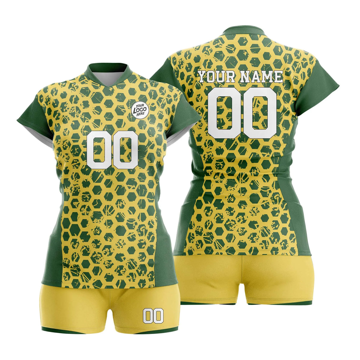 Custom Personalized D2 Full Pattern Volleyball Jersey with Name, Number & Team Logo