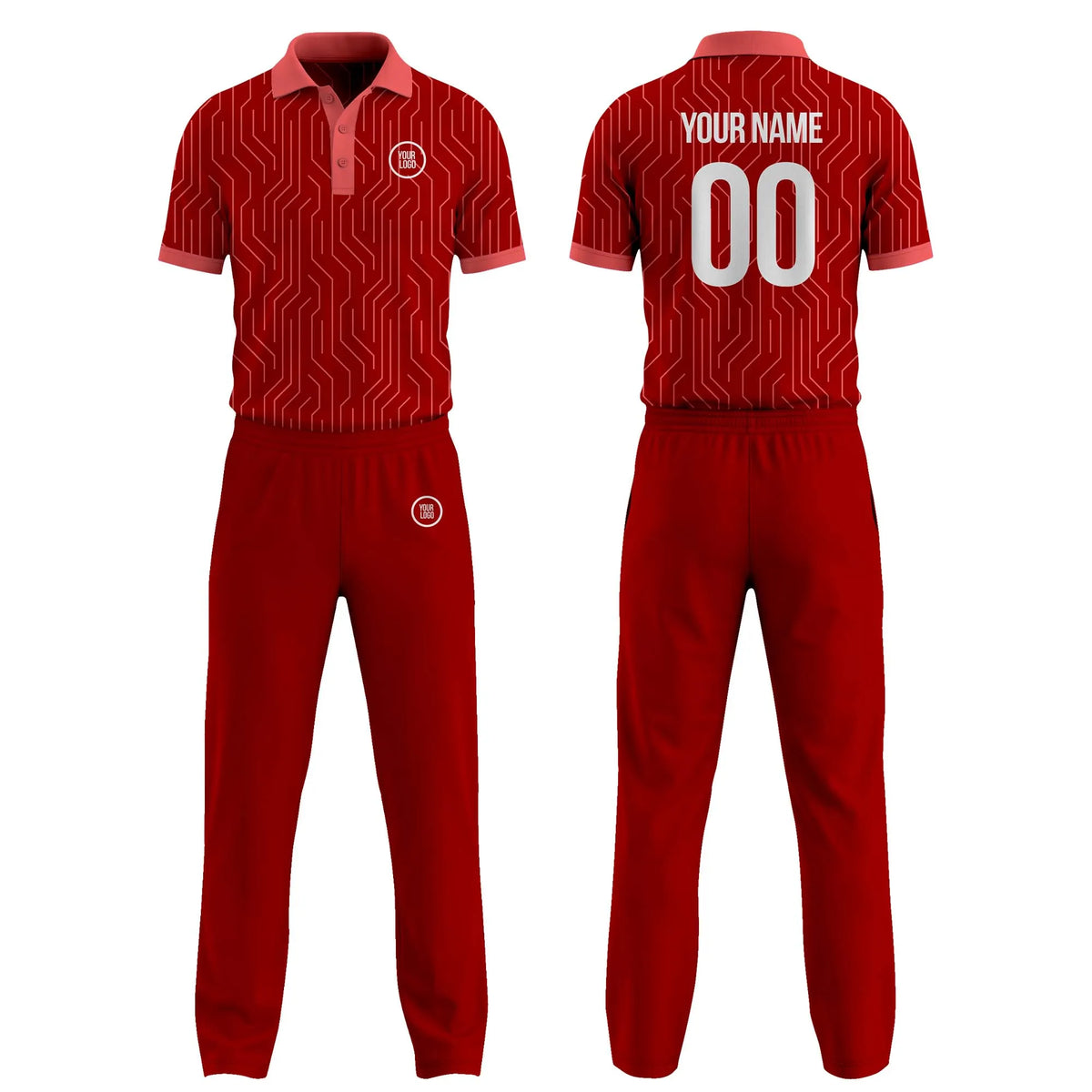 Custom Personalized D3 Abstract Pattern Cricket Kit with Name, Number & Team Logo
