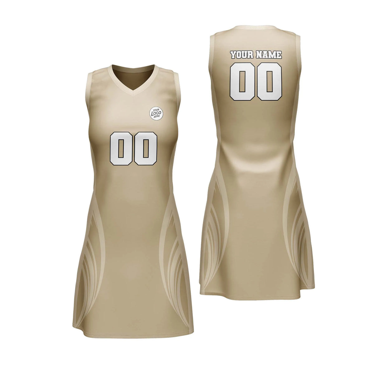 Custom Personalized D4 Abstract Pattern Netball Jersey with Name, Number & Team Logo