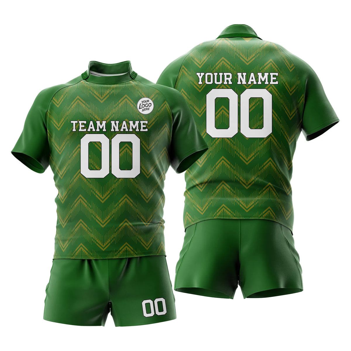 Custom Personalized D5 Color Block Rugby Jersey with Name, Number & Team Logo