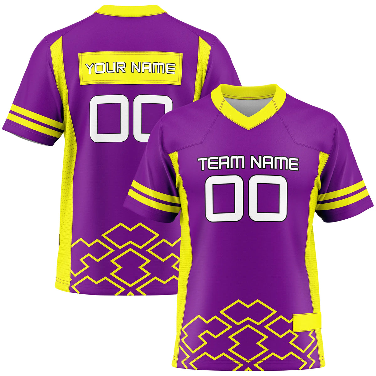Custom Personalized D2 Color Block Flag Football Jersey with Name, Number & Team Logo