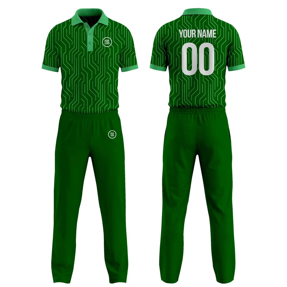 Custom Personalized D3 Abstract Pattern Cricket Kit with Name, Number & Team Logo