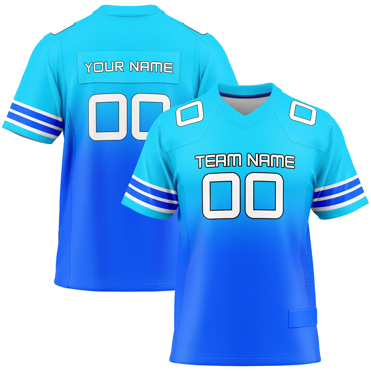 Custom Personalized D1 Gradient Fashion Flag Football Jersey with Name, Number &amp; Team Logo
