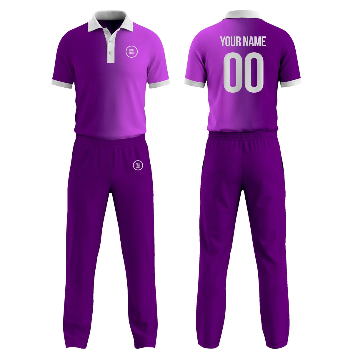 Custom Personalized D2 Gradient Fashion Cricket Kit with Name, Number & Team Logo