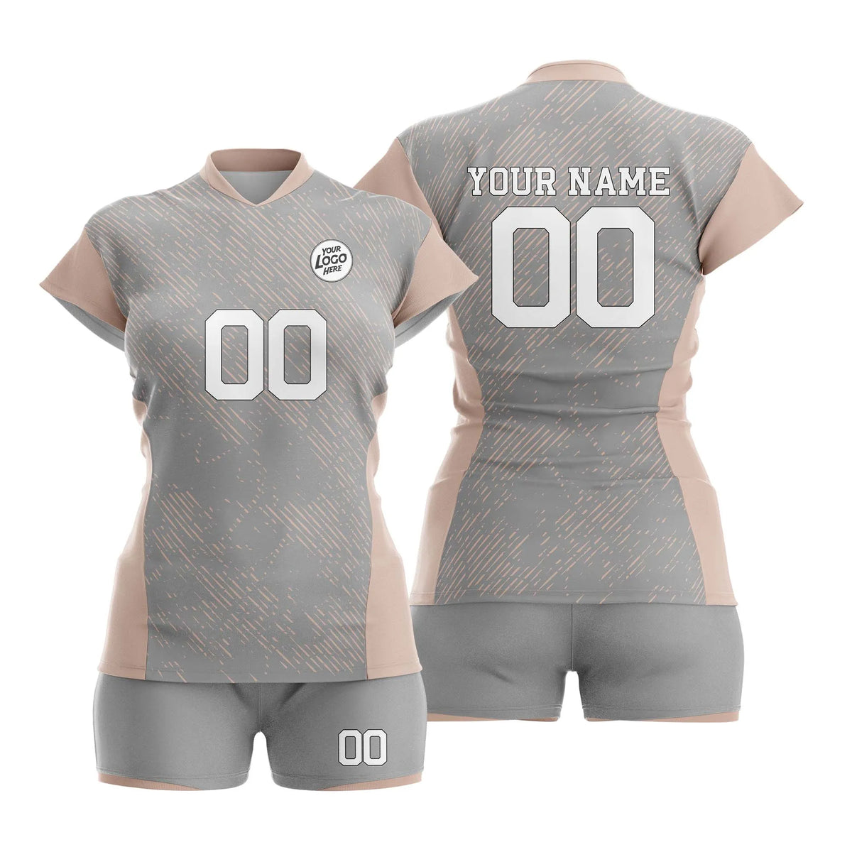 Custom Personalized D3 Full Pattern Volleyball Jersey with Name, Number & Team Logo