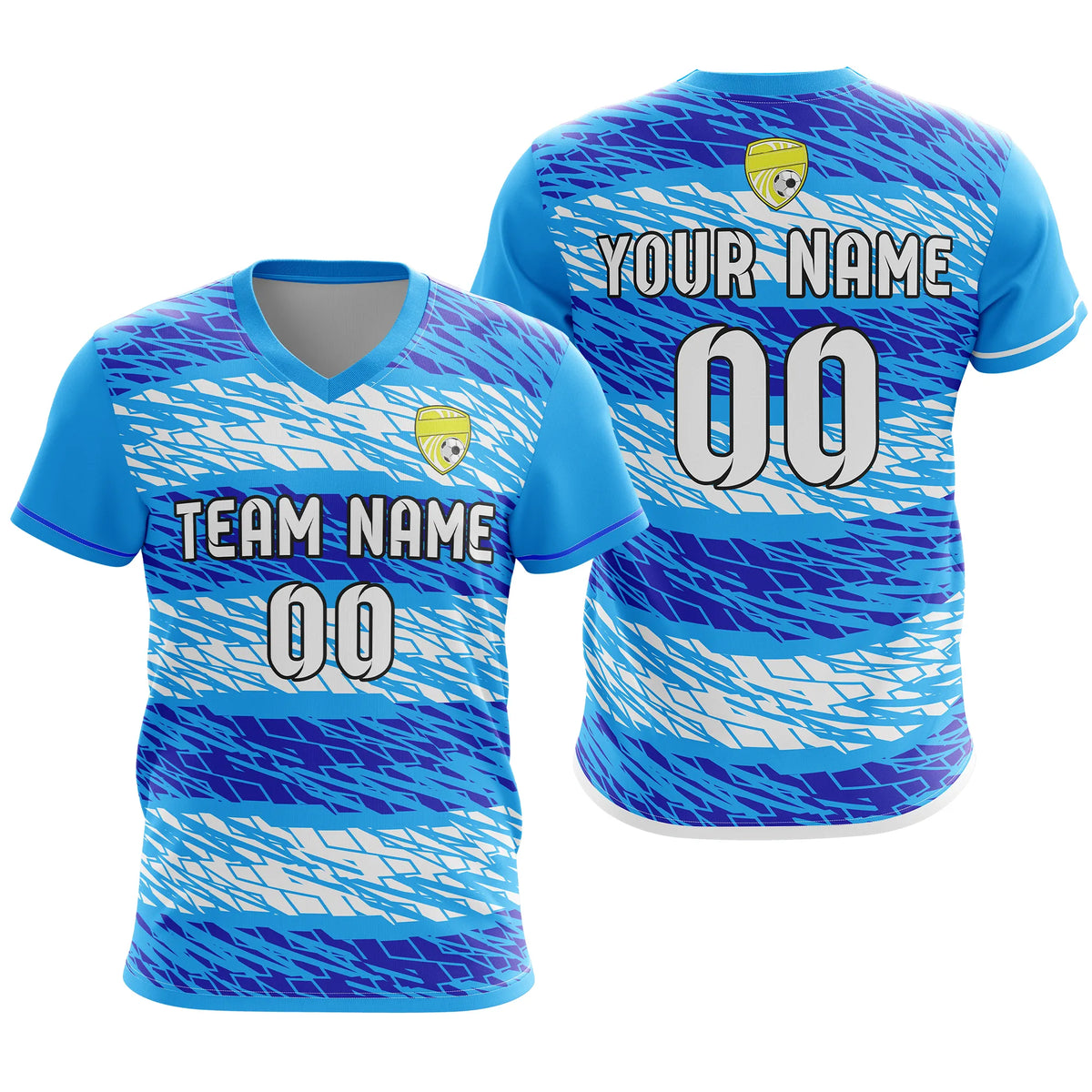 Custom V-Full Pattern D2 Soccer Jersey Personalized Football Uniform with Name &amp; Number