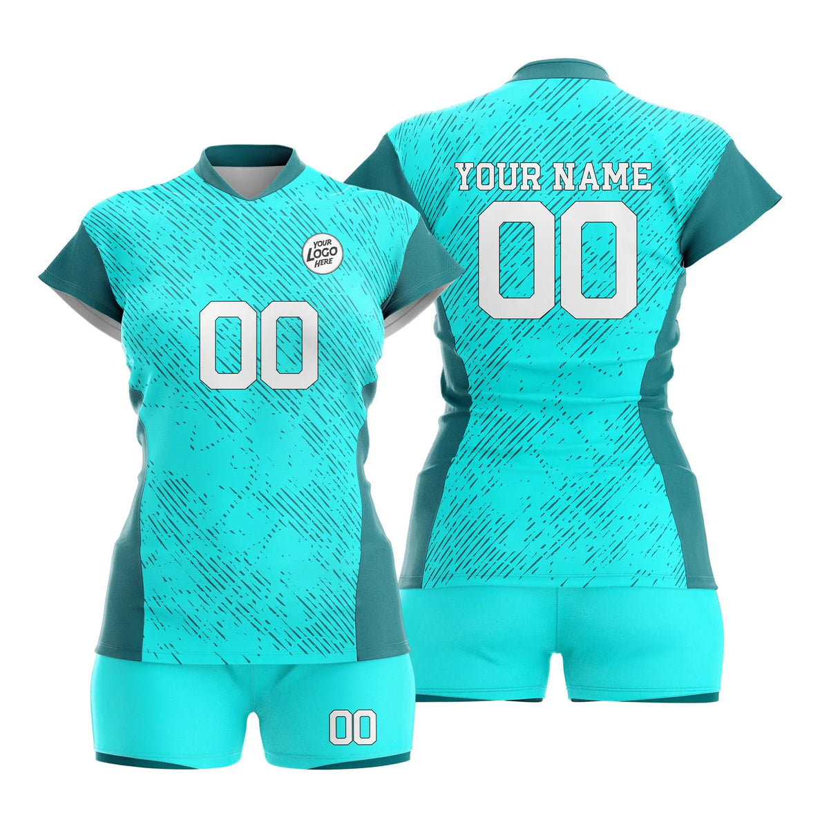 Custom Personalized D3 Full Pattern Volleyball Jersey with Name, Number & Team Logo