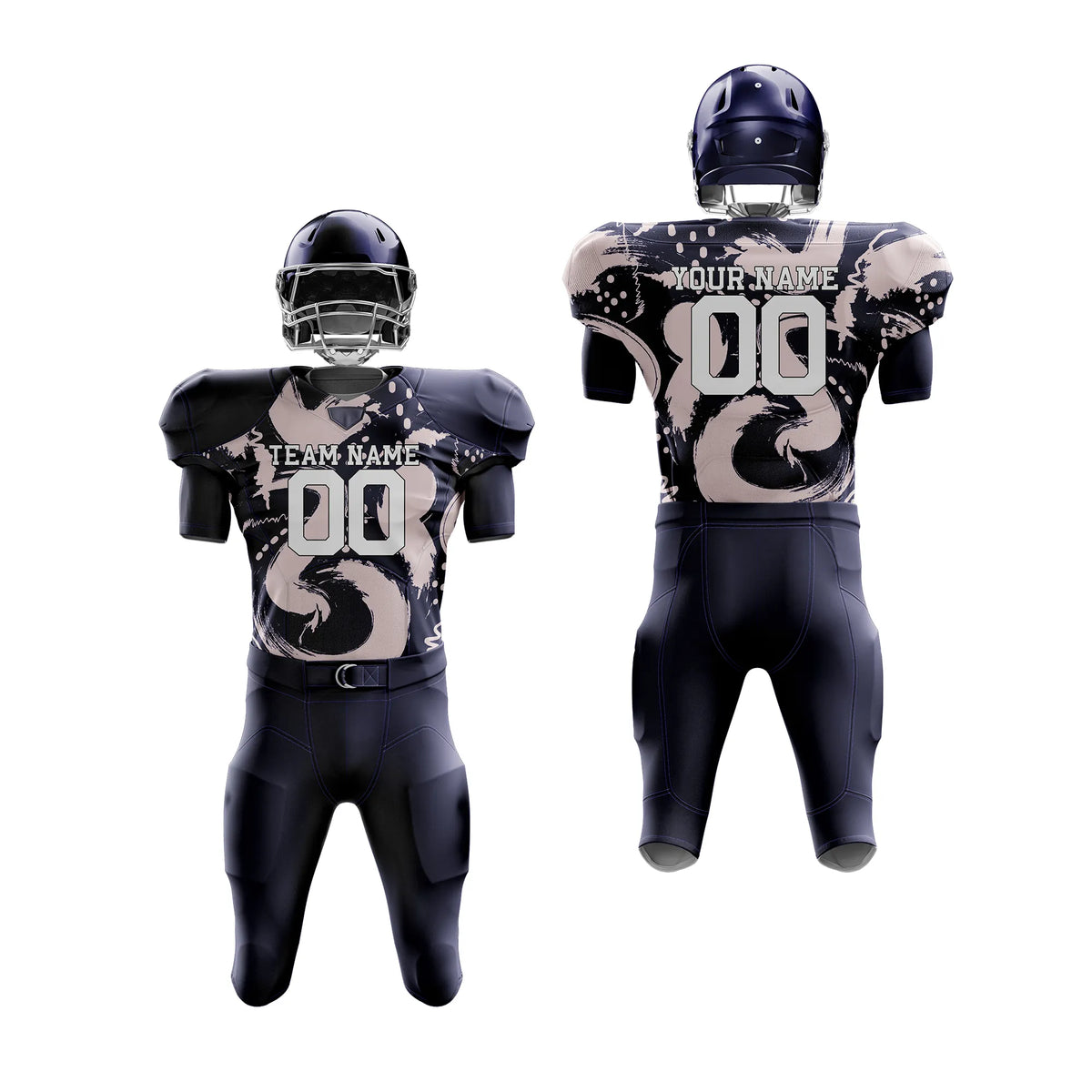 Custom Personalized D1 Graffiti pattern American Football Jersey with Name, Number & Team Logo