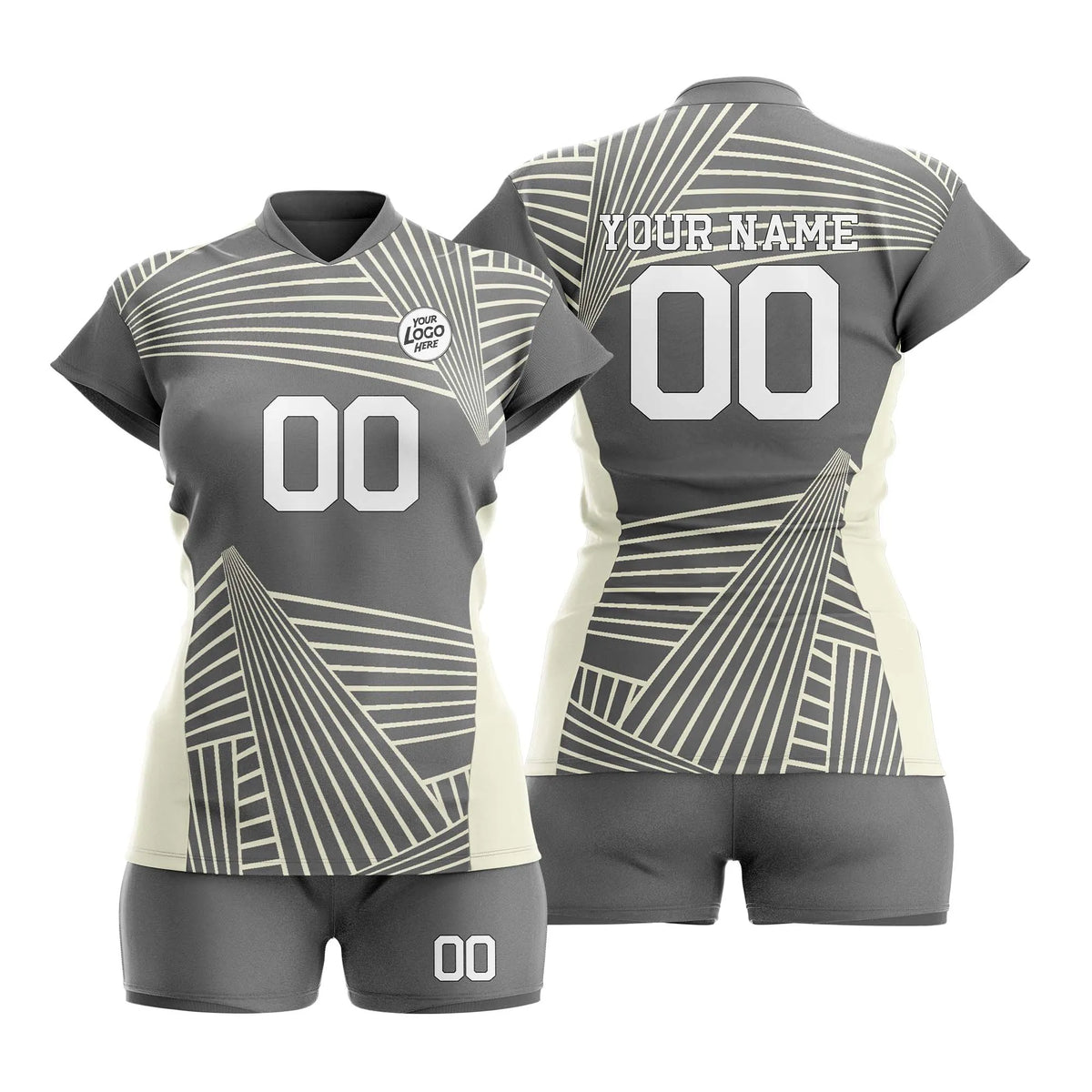 Custom Personalized D3 Abstract Pattern Volleyball Jersey with Name, Number & Team Logo