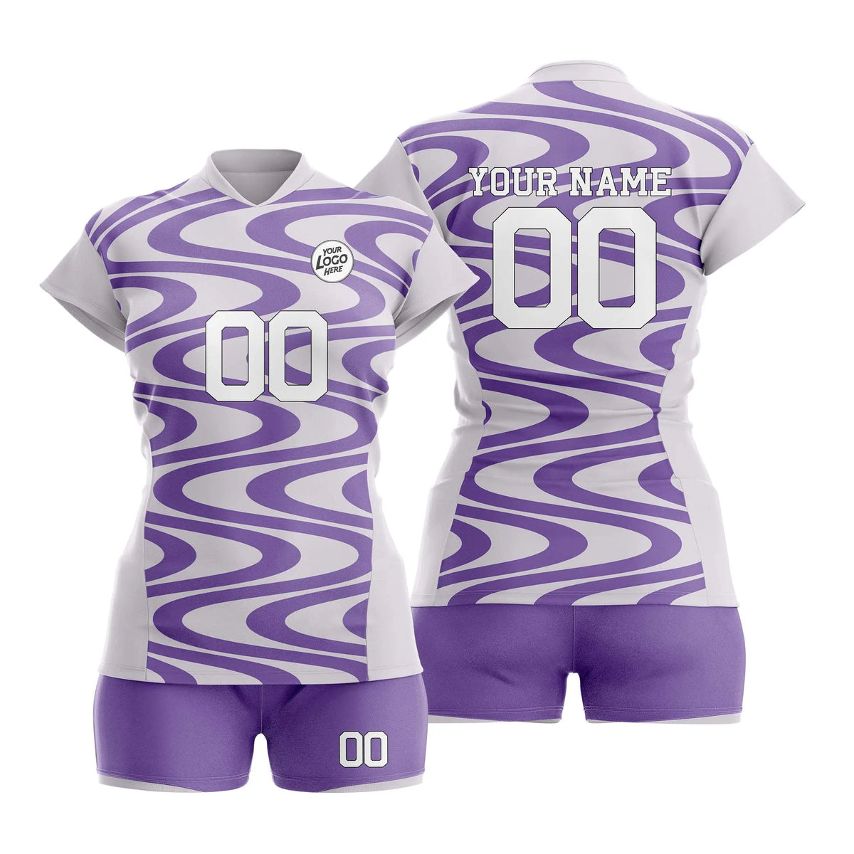 Custom Personalized D2 Retro Pattern Volleyball Jersey with Name, Number & Team Logo