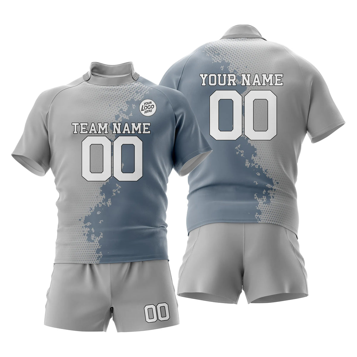 Custom Personalized D1 Split Fashion Rugby Jersey with Name, Number & Team Logo
