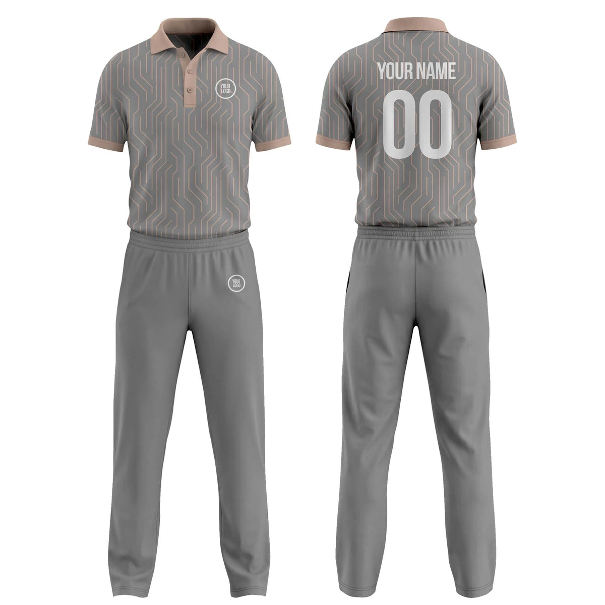 Custom Personalized D3 Abstract Pattern Cricket Kit with Name, Number & Team Logo