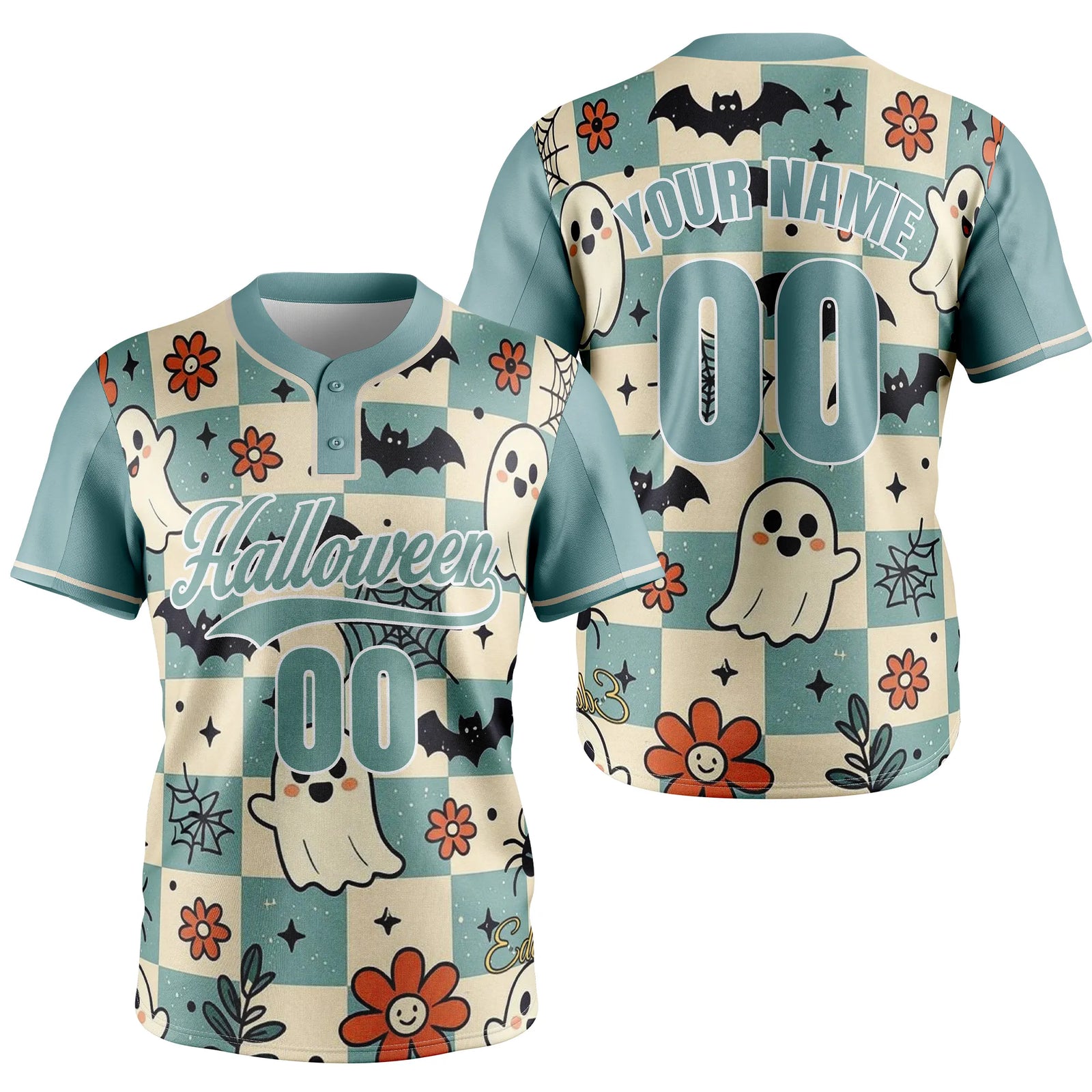 Custom Floral Night Baseball Sports Jersey Personalized Uniform with Name & Number