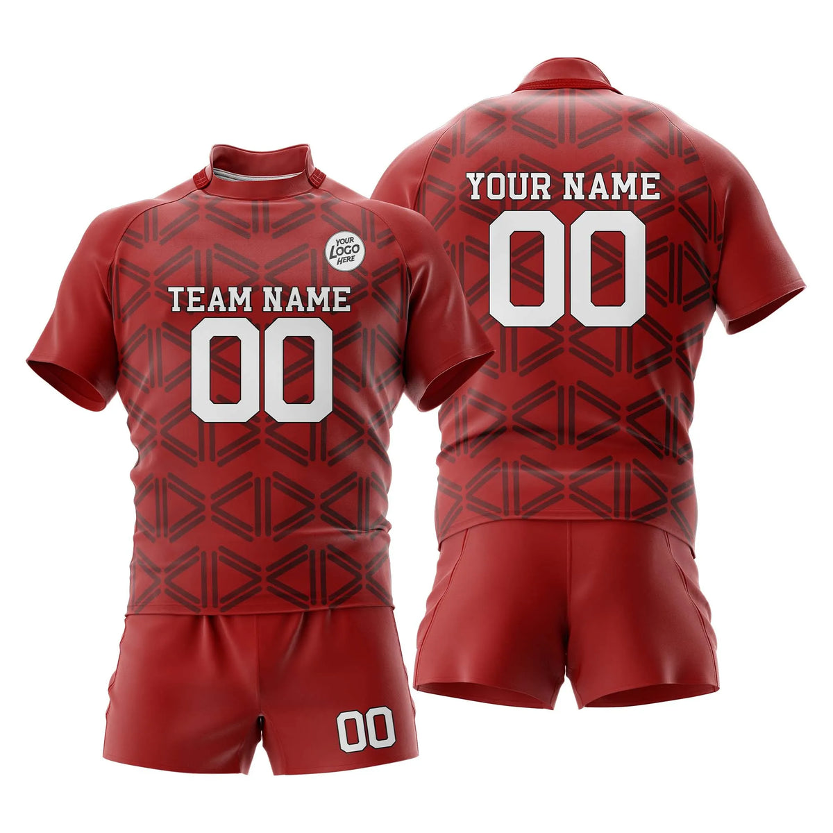 Custom Personalized D2 Full Pattern Rugby Jersey with Name, Number & Team Logo