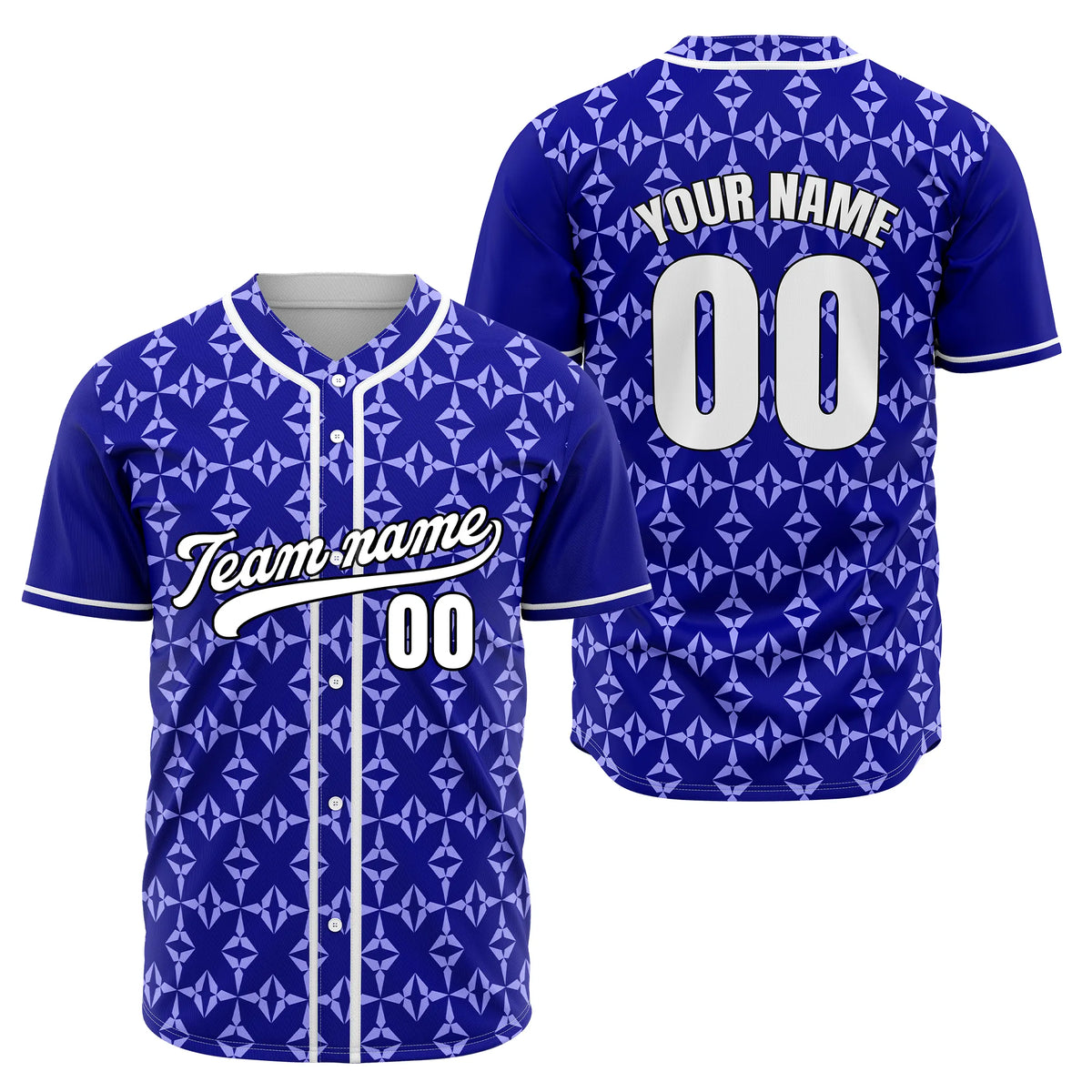 Custom Royal Lattice Baseball Sports Jersey Personalized Uniform with Name & Number
