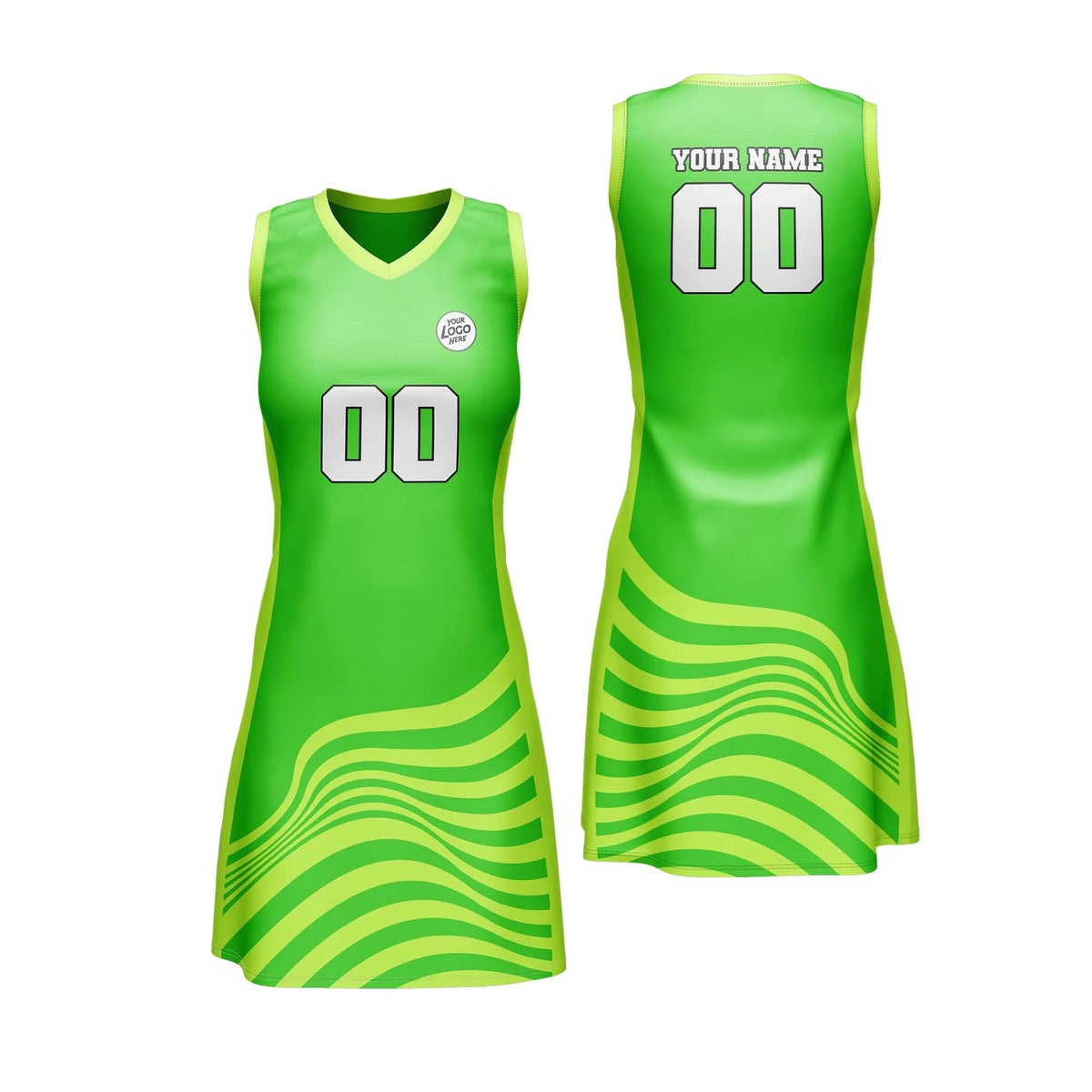 Custom Personalized D2 Stripe Fashion Netball Jersey with Name, Number & Team Logo