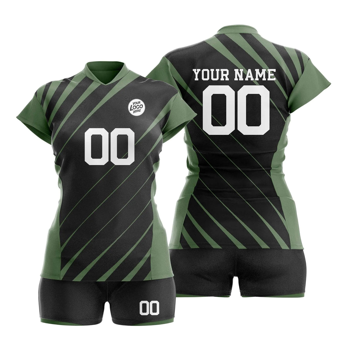Custom Personalized D4 Strip Fashion Volleyball Jersey with Name, Number & Team Logo
